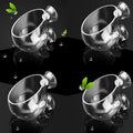 capetsma 4X Crystal Glass Aquarium Plant Pot, Aquarium Aquatic Planter, Red Shrimp Live Plants Fish Tank Glass Holder with 4X Suction Cups for Aquarium Fish Tank Decorations … (4 Pack)…