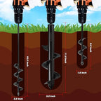 3Pcs Garden Drill Auger Planter, 1.6x9 +2x16.5 +3.2x11.8 in>Ruooson Spiral for Planting Flower Bulb Auger, Rapid Planter Digger for 3/8" Hex Drive (1.6x9 in+2x16.5 in+3.2x11.8 in)