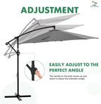 NEWBULIG 10FT Patio Umbrella, Offset Cantilever Outdoor Patio Table Umbrella, UV Protection, Fade Resistant Fabric, Easy Tilt Adjustment for Pool, Deck, Garden, Backyard