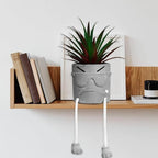 Zerzsy Succulents Plants Artificial in Cement Pots with Hanging Leg, Small Fake Plant Kitchen Shelves Decor, Cute Office Decor Faux Succulents, Succulent Pots for Desk Shelf Decorations