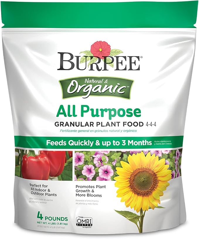 Burpee 4-Lb Organic Plant Food & 9-Quart Premium Potting Soil Mix for Vegetable, Flower & Herb Garden