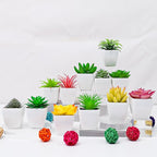6pcs Mini Succulents Plants Artificial Indoor Decor Fake Succulent in Pots Small Faux Plastic Plant Greenery Modern Ornament for Office Desk Home Bedroom Windowsill Decoration