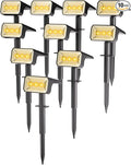 Fabrito 10 Pack Solar Spot Lights Outdoor Waterproof IP67, [108 LEDs, 4 Modes] Dusk to Dawn Spotlights with 1500mAh Battery for All Night, Landscape Lights for Tree, Yard, Pool, Pathway, Warm White