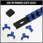 SWANLAKE 9-Piece Premium Socket Holder Organizer Set, 1/4-Inch x 48 Clips, 3/8-Inch x 45 Clips, 1/2-Inch x 36 Clips, Premium Quality Socket Clip Rail Holder