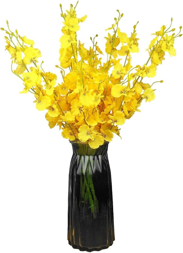 Artificial Flowers Orchids Silk Fake Flowers in Bulk, 10 Pcs (Each 20”), for Wedding Festive Party Home Office Decoration, Not Include Vase