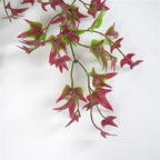 PASYOU Artificial Vine, Hanging Ivy Sweet Potato Leaves Plastic Plants Foliage Vines, UV Resistant Greenery Fake Flowers for Indoor Outdoor Garden Door Wall Wedding Party Table Decoration Red 2 Pack