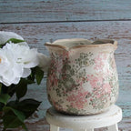 Ceramic Pots for Plants, Vintage Plant Pot with Drainage Hole, 6.11in. Planter for Indoor Plants, Crackle Glaze Finish Flower Pot, Perfect Tuscan Ceramic Planter for Gardening, Pastel Meadow