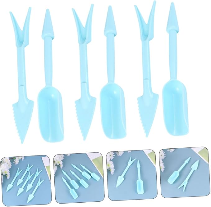 SUPVOX Succulent Transplanting Tools Set 20pcs (16cm) Blue Multi-Functional Planting and Potting Hand Tools for Gardening and Flower Care