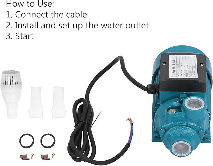 Solar For Irrigation, DC 12V 180W Solar Well Pump Kit Water Transfer Pump with Outlet Pipe Joint for Garden Lawn Irrigation System