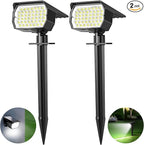Tadyreal Solar Spot Lights Outdoor 2 Pack, [46 LED/3 Modes] Solar Landscape Spotlights Waterproof, 2-in-1 Auto On/Off Solar Powered Lights for Outside Yard Garden Wall Pathway(Cool White)