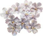 10 PCS 3D Flower Ceramic Tiles,1.6" Handmade Procelain Ceramic Flowers for Artwork,Fish Tank,Vases,Living Room, Dining Table,Office, Home Floral Decor (Single-Flowered Iridescent Purple)