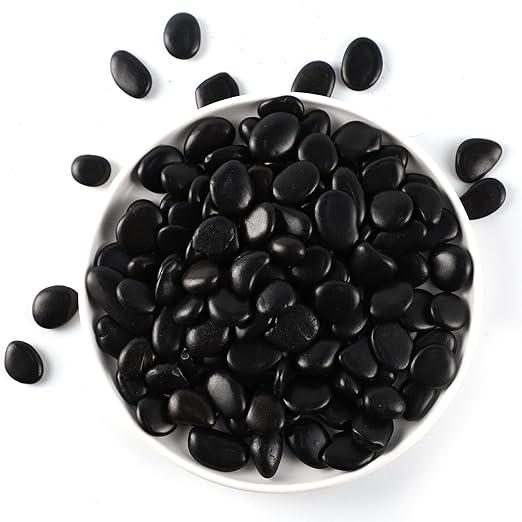 3/4-1 5/8 Inch Black River Pebbles for Vases Pebbles for Indoor Plants Gravel Rocks for Crafts River Rocks 20LB Pebbles Decorative Stones for Plants Outdoor