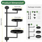 Rotating Window Plant Shelf Wall Plant Shelf Indoor Metal Plant Stand Window Shelves for Plants 3 Tier Plant Stand Wall Plant Holder Wall Planters for Indoor Plants, Outdoor Plant Stands for Patio, Black