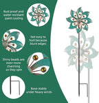 VEWOGARDEN Single-Blade Wind Spinner, Outdoor Metal Wind Spinner with Floral Design for Yard, Garden, Lawn Decor, 10 Inch, 2 Pack