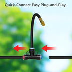 Bluepro 2026-Upgrade Drip Irrigation System, No 1/4 Pipe, only 12pcs Adjustable Copper Nobbles and Quick Connectors