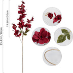 6PCS 35.43'' Red Delphinium Artificial Flower Faux Larkspur Silk Flowers Long Stem Blossoms Flowers for Tall Vase Floral Arrangements Home Table Wedding Decor(Red)