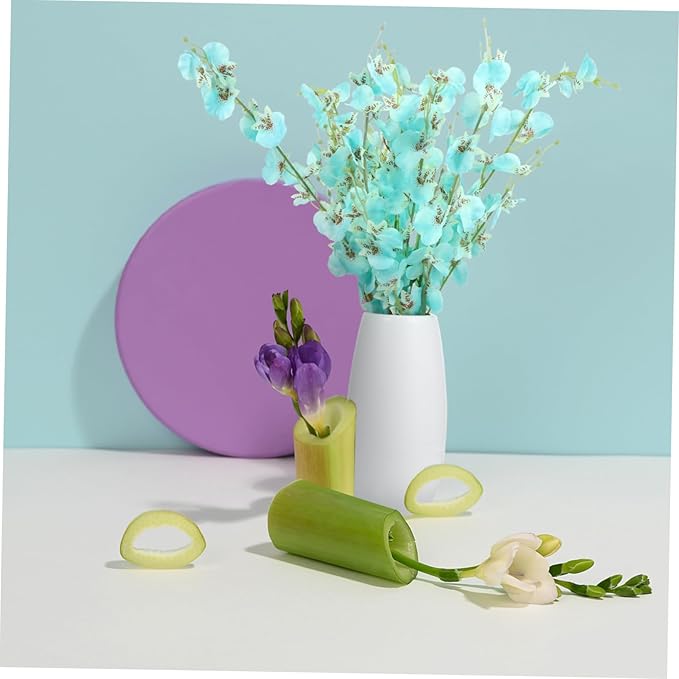 PRETYZOOM 1set Beautiful Silk Orchid Bouquet Vase Decorative Artificial Flowers for Home and Party Decoration for Living Room Bedroom Office