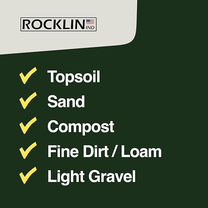 Rocklin™ Lawn Leveling Rake – 22” x 10” Stainless Steel Leveling Tool with 78” Handle | Smooth & Level Soil, Sand or Grass | Durable Leveling Tool for Lawn, Yard and Garden