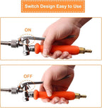 44-Inch All Metal Sprayer Wand with Built-in Shut Valve, 1/4" & 3/8" Brass Barb Sprayer Wand Replacement, Garden Hose Wand Sprayer Watering Wand Suitable for 1/2" & 3/4" Hose Quick Connectors