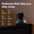 PETLIBRO AI Pet Camera Indoor with Phone App, 360° Auto Tracking Dog Camera for Home Alone Pets, Multi-Pet Recognition, Smart Summaries, AI Activity Detection, 2-Way Audio, Color Night Vision