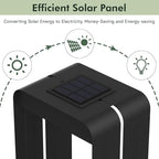 Grand patio Outdoor Solar Wall Sconce Shelf Planter, Decor LED Waterproof Wall Light Lamp with Woodgrain for Patio, Porch, Solar Energy, Black (S-Rectangle)