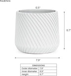 Fox & Fern Plant Pot, Large Plant Pots for Indoor & Outdoor, UV & Frost Resistant Plant Vase with Drainage Plug, Polystone, Large Indoor Pots for Plants & Flowers, House Indoor Plant Pot, Single Pot
