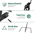 Solar Elephant Garden Stakes Outdoor Solar Decor Metal Elephant Holding Solar Animal Lantern Decorative Garden Metal Animal Stakes Outdoor Elephant Silhouette Stakes