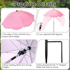 MIAOLLUN 24" Adjustable Angles Plant Umbrellas for Outdoor Plants Garden Umbrella Shade for Potted Plant, 40" Height Garden Plant Umbrella Shade Cover for Patio Flowers, Plants,2pcs