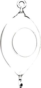 WGV Hanging Terrarium, Width 3.5", Height 7", Oblong, Double Hook, DIY Air Succulent Planter, Clear Glass Vase Orb, Candle Holder for Windowsill Outdoor Garden Decor, 1 Piece