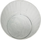 Hosley Metal Plant Pot White Wash Finish - 5" Dia x 4.8" H Flower Pots, Ideal for Farmhouse Décor, Planters for Outdoor Plants, Weddings, Gifts, Special Events Parties