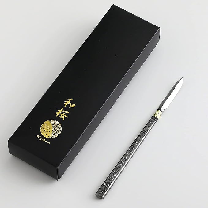 Wazakura Carbon Steel Spear Shaped Bonsai Jin Chisel 7.2 inches (185 mm) Made in Japan, Deadwood Carving Tool, Japanese Shari Bark Scraper, Detail Woodworking Gouge - Silver