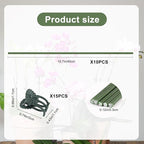 10Pcs Plant Support Stakes with 15pcs Plant Clips,15.7 Inches Bendable Plant Sticks for Indoor and Outdoor Plants,Single Stem Flower Stakes for Phalaenopsis Orchid Flower Roses(Green)