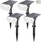 Linkind Solar Lights Outdoor Waterproof IP65, StarRay Dusk-to-Dawn Outdoor Solar Lights, 3 Lighting Modes Solar Spot Lights Outdoor for Garden, Yard, Landscape (Daylight, 4 Pack)