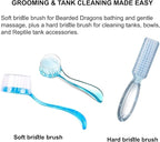 Bearded Dragon Tank Accessories Kit – 10pcs Reptile Water Food Bowl, Feeding Tongs with Rubber Tip, Grooming & Cleaning Set for Lizards, Geckos & Small Reptiles