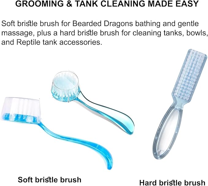 Bearded Dragon Tank Accessories Kit – 10pcs Reptile Water Food Bowl, Feeding Tongs with Rubber Tip, Grooming & Cleaning Set for Lizards, Geckos & Small Reptiles