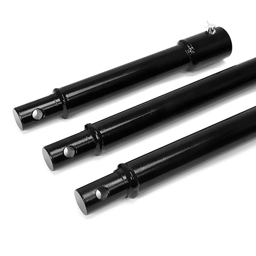 XtremepowerUS 3 Pieces Auger Extension Drill Bits (8", 12", 20" Length) Extension Earth Ice Auger Extension Set Post Hole Digger Replacement Compatible to 3/4" Shaft Post Hole Digger Replacement