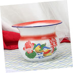 VANZACK Enamel Spittoon Portable Bedpan Urinal Pot for Adults and Children Vintage Style Durable Household Medical Aid