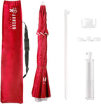 AMMSUN Shade Umbrella, Premium Portable Umbrella with Stand, 6.5ft Lightweight Free Standing Canopy for Sporting Games, Adjustable Instant Sun Protection and Easy to Carry, Red