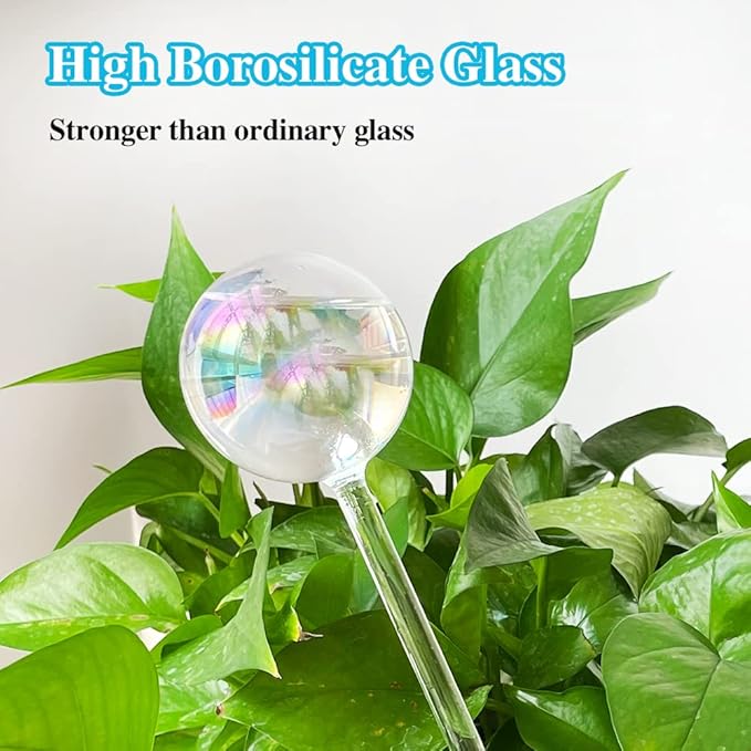 Pynqdfu 3 Pcs Plant Watering Globes,Self Watering Planter Insert Plant Accessories,Colorful Glass Plant Watering Devices for Indoor Plants