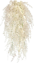 Spring Fake Hanging Plants Artificial Vines Outside Fake Plant Faux Hanging Plants Indoor Money Plants for Room Wedding Proch Yard Outdoor Home Wall Kitchen Bathroom Decoration in 3 Pcs(Pure White)