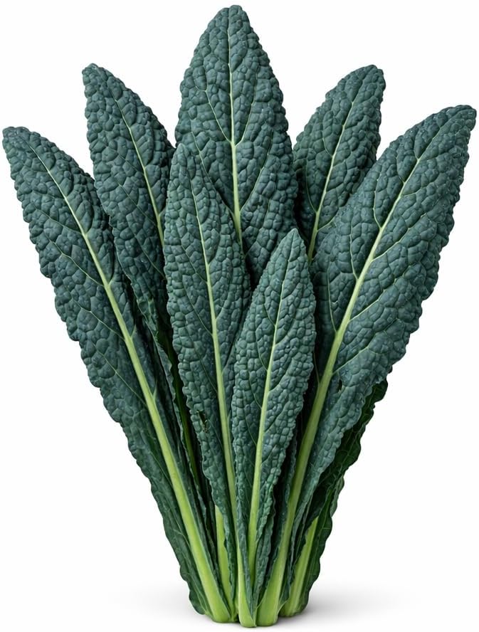 Black Tuscan Lacinato Kale Seeds – Dark Blue-Green Leaves with Upright Growth for Home Gardens, Raised Beds & Containers