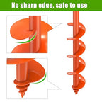 Insaga Auger Drill Bit for Planting 3 x 24'', Threaded Garden Auger Post Hole Digger, Spiral Drill Earth Dirt Augers for Bulb, Vegetables, Fence Posts and Umbrella Holes, Fits in 3/8” Drill Chuck