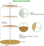 Plant Grow Light for Indoor Plant,Bamboo Mini LED Grow Light Garden,Height Adjustable,Automatic Timer with 8/12/16 Hours，2 Pack