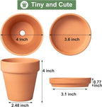 Orceler 4 Inch Terracotta Pots with Saucer - 6 Pack Small Clay Plant Pots with Drainage Holes, Flower Pots with Tray, Terra Cotta Pots for Indoor Outdoor Plants, Crafts, Wedding Favor