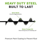 Auger Drill Bit for Planting 2.6 x 16.5 Inch, Garden Spiral Drill Bit for 3/8" Hex Drive, Earth Post Hole Digger Bulb Planter Plant Flower Planting Auger for Drill Rapid Bedding Digging