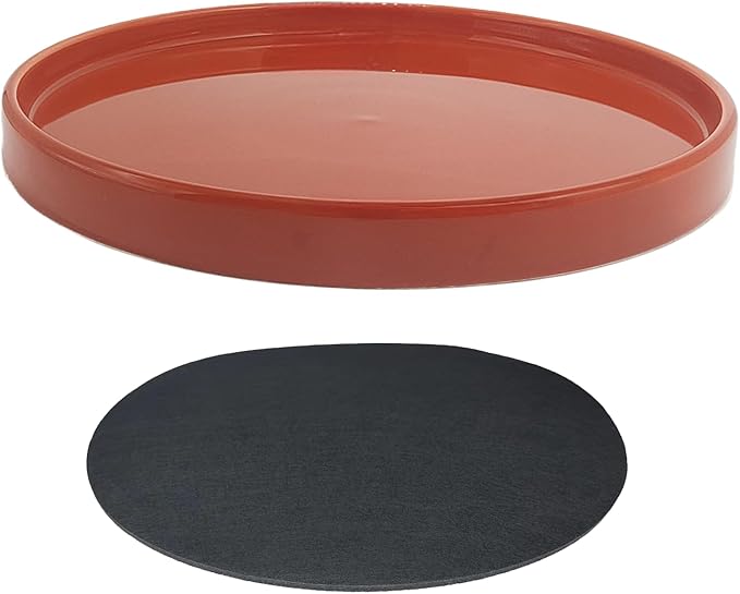 Yukfona Ceramic Plant Saucer Pot Tray 12.5 Inch, Planter Saucers 6 7 8 9 10 11 12 15 Inch, Durable Sturdy Flower Drainage drip Water Tray for Glazed Pots Base (12.5 Inch- Red Terracotta)