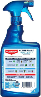 BioAdvanced Houseplant Insect & Mite Control, Ready-to-Use Fungal Disease & Fungus Gnats Killer, 24 oz, Plant Spray for Fungus Gnats