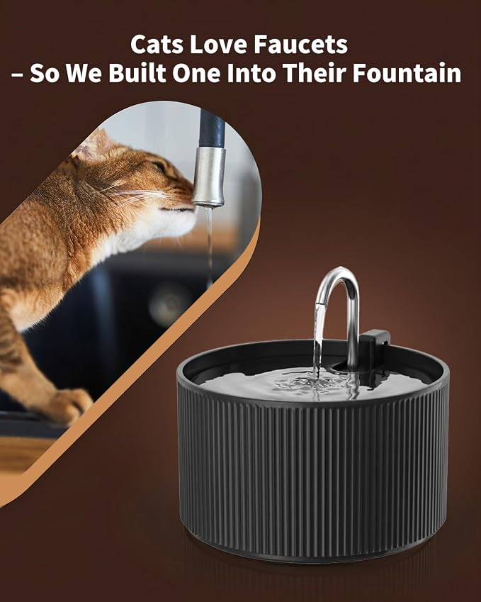 Ceramic Cat Water Fountain, 2.2L/74oz Automatic Pet Drinking Fountain for Indoor Cats and Small Dogs, Ultra Quiet, BPA-Free, Cat Water Dispenser with Filter – Easy to Clean