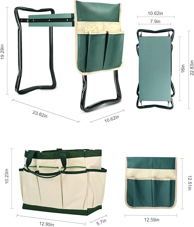 KVR Garden Bench for Kneeling and Sitting Foldable Garden Kneeler and Seat Heavy Duty, Gardener Gifts Ideas for Women Mom Grandma