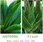 JUSTOYOU Large 12.5" Artificial Succulents Aloe Plants Real Touch Fake Flowers Unpotted for Home Wedding Festival Arrangement (1, Green)